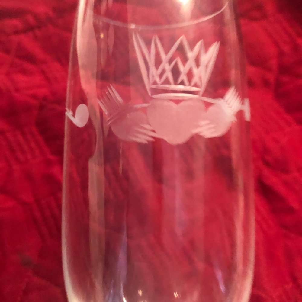 Irish flute toasting glass